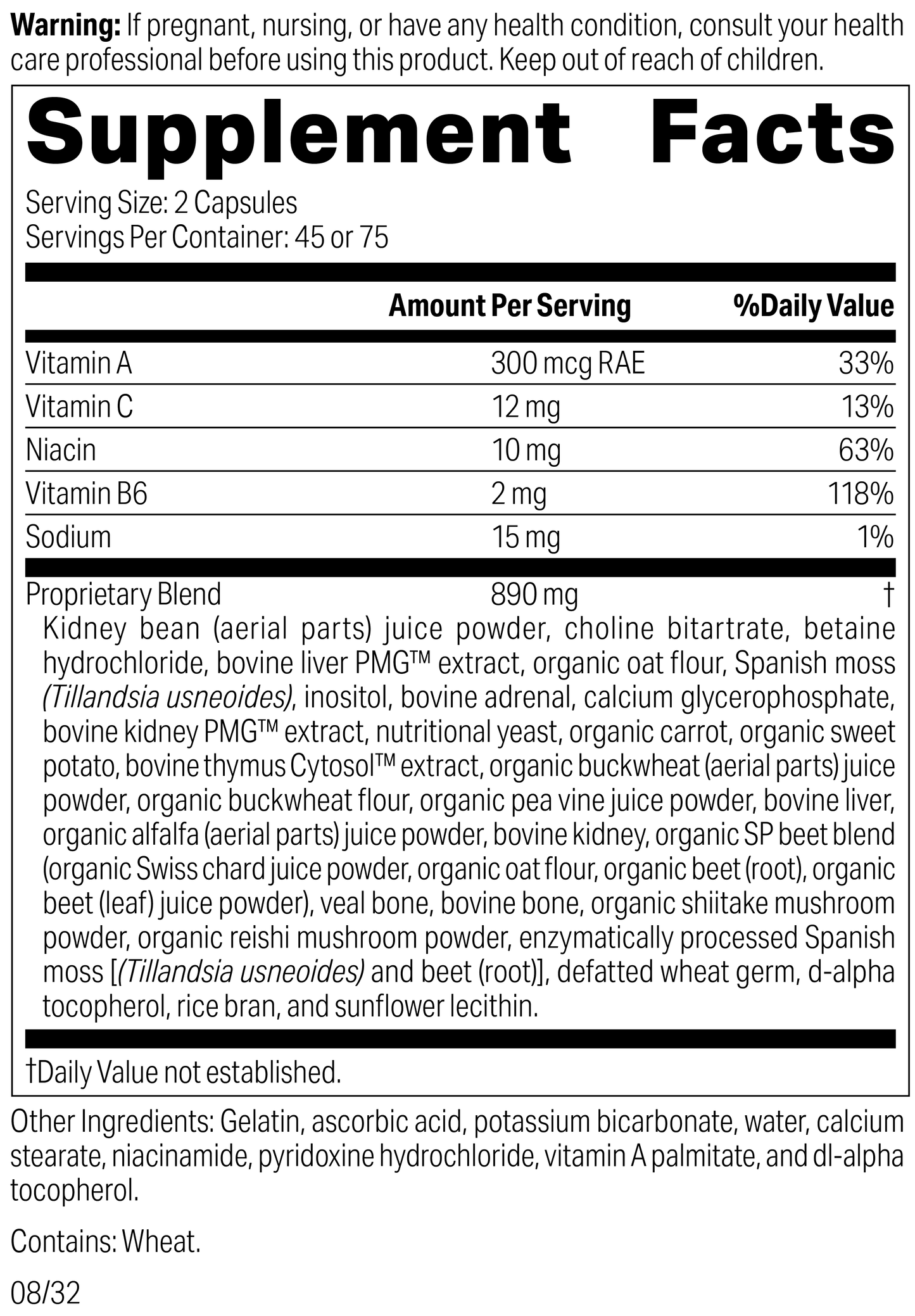 Albaplex®, 150 Capsules, Rev 30 Supplement Facts