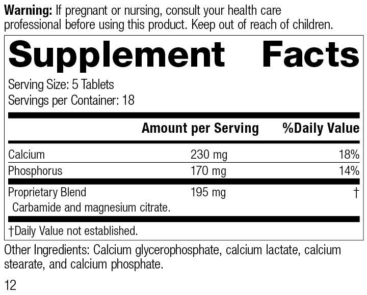 Calsol®, 90 Tablets, Rev 11 Supplement Facts